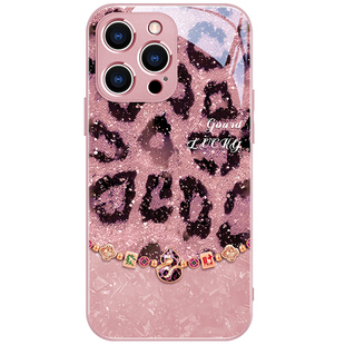豹纹葫芦适用iphone17手机壳新款苹果16promax高档玻璃15配挂绳13pro简约奢华14带镜头膜12文艺16eplus简约女