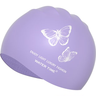 WaterTime 游泳帽女不勒头长发专用硅胶护耳加大号防水女款泳帽