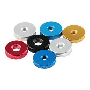 铝合金平面滚花螺母手拧螺帽调节锁紧检具两面微调彩色M3M4M5M6M8