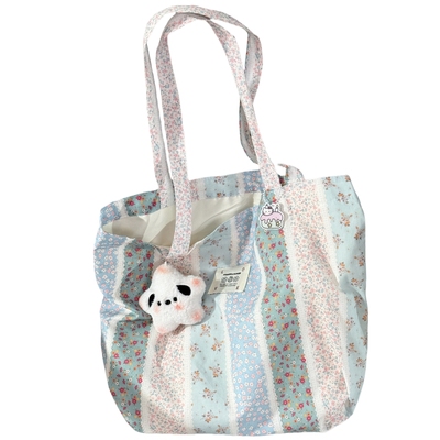 爱惨了介个小碎花单肩布袋包