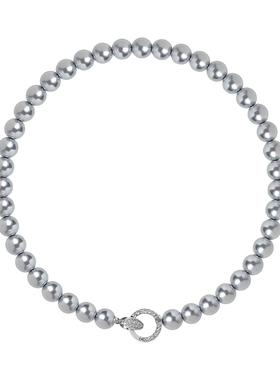 真多麻铂金灰珍珠项链女2025新款爆款轻奢小众高级感颈链官方正品