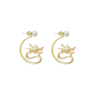 苏州博物馆 龙萦夜露珍珠耳环时尚个性耳饰创意送女友生日礼物