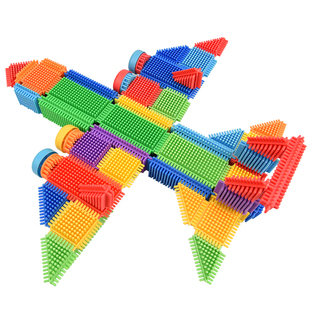 幼儿园家用动手锻炼益智齿形刺刺儿童桌面教玩具塑料拼插拼装积木