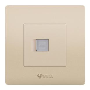 公牛装饰开关插座家用墙壁单口电脑网线网络线盒面板86型G07金色