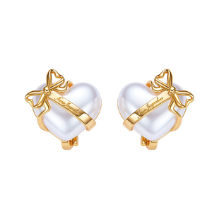 【王楚然春晚同款】NanaJacqueline仿珍珠蝴蝶结爱心耳钉耳环耳饰