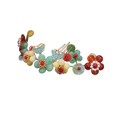 耀如春华青玉案汉服发饰套装