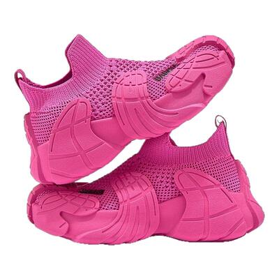 芭芭鸭透气休闲鞋儿童飞织网鞋