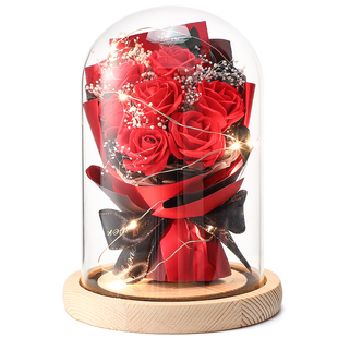 情人节礼物送女友老婆妈妈生日结婚纪念花束摆件仿真玫瑰花永生花