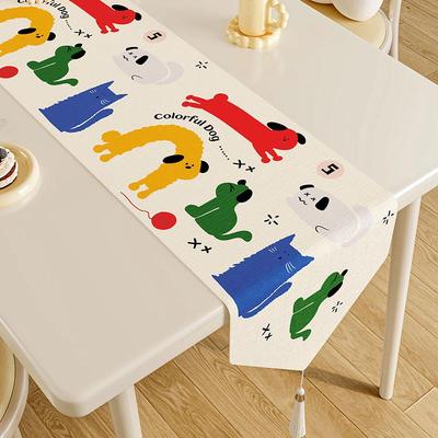 餐桌旗布长条茶几桌布轻奢高级感餐边柜盖布鞋柜台面保护垫布装饰