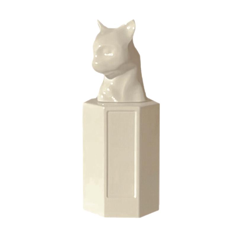 猫科动物丛林香水暖檀木质调艺术猫首盖奶白烤漆法国香料悠柔不熏