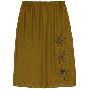 【2025秋冬新品】fafamoon设计师品牌刺绣装饰轻薄宽松直筒半身裙