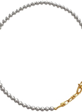 马蹄扣施家珍珠锁骨链通勤百搭