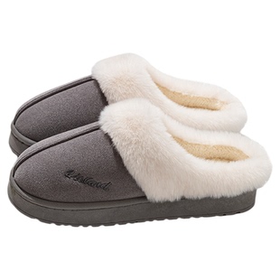 棉拖鞋男款秋冬季2025新款室内家居防滑保暖加绒加厚底毛毛棉拖女