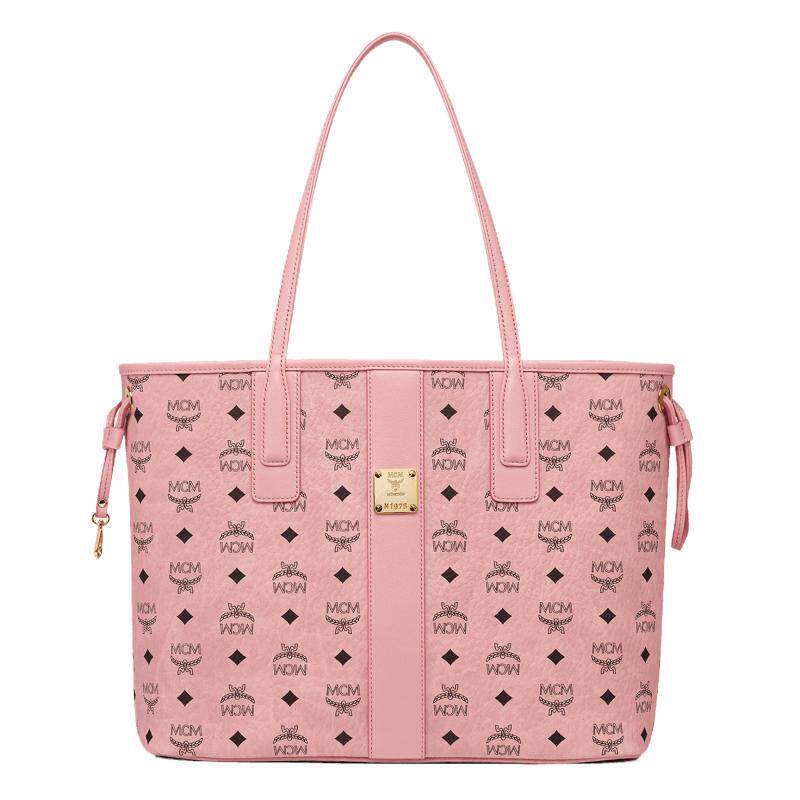 【12期免息】MCM LIZ中号桃花粉托特包购物袋子母包通勤手提