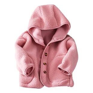 女童外套秋冬2025新款儿童羊羔绒连帽上衣女大童洋气毛毛衣亲子款