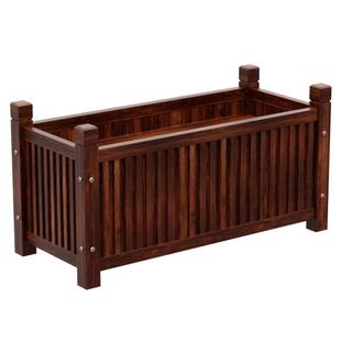 户外防腐木隔断花箱商业街花坛围栏花盆长方形组合花槽庭院种植箱