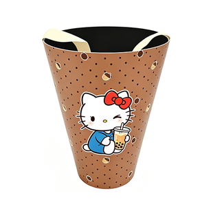 网红Hello Kitty奶茶杯花桶卡通KT猫玫瑰花束diy插花桶七夕节礼物