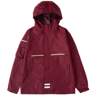 伊顿同款中小学生校服冲锋衣藏青枣红冲锋衣内胆套装校服两件套