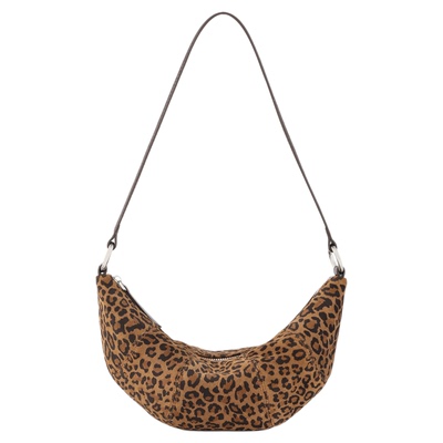 【圣诞礼物】Oinny新款小众高级真皮豹纹包包牛角包斜挎女包3138