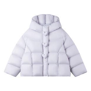 MUCMUKN【紫芋泡芙】三防安心绒立体爱心连帽羽绒服加厚外套女童