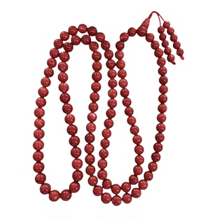 ENIMOL天然原矿台湾momo红珊瑚佛珠手串圆珠男女款手持念珠佛链