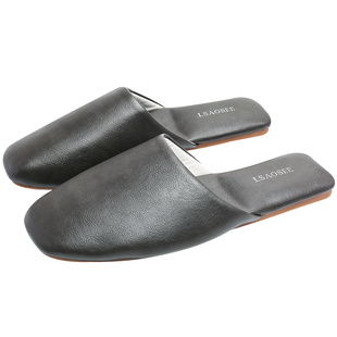 云团拖鞋轻奢高级感包头PU皮凉拖鞋男简约女情侣哑光时尚居家女