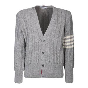 ThomBrowne4条纹V领针织开衫
