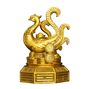 黄铜四神兽摆件一套青龙白虎朱雀玄武龟大号四方神客厅家居工艺品