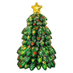 圣诞气球树装饰发光老人堆堆树铝膜充气站立摆件场景布置拍照道具