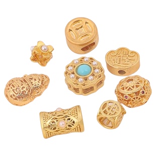 古法沙金不掉色配件手串小金珠配饰diy手链珠子串珠隔珠散珠配珠