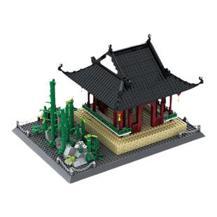 中国小颗粒醉翁亭摆件拼装安徽名胜建筑模型滁州旅游景点还原积木