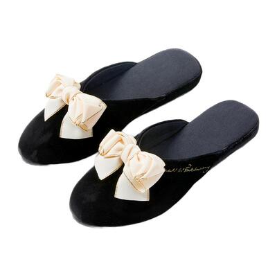 乐丽居丝绒刺绣静音高档室内拖鞋