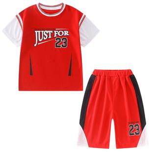 男童夏装套装篮球服2025新款儿童装男孩夏季中大童运动速干训练服