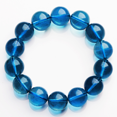 天然冰种海蓝宝魔鬼蓝手链男女款