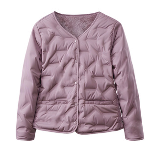 雅鹿官方冬季女2025新款时尚格子羽绒服轻薄短款防寒保暖正品外套