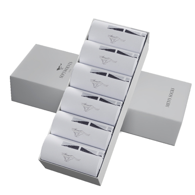 七匹狼男士袜子秋冬中筒袜吸汗防臭2025新款商务袜7a抗菌白色男袜