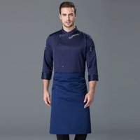 Синий фартук, лонгслив подходит для мужчин и женщин