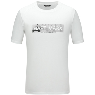 HART MARX男士运动休闲短袖T恤衫25夏季舒适丝光棉触感印花上衣