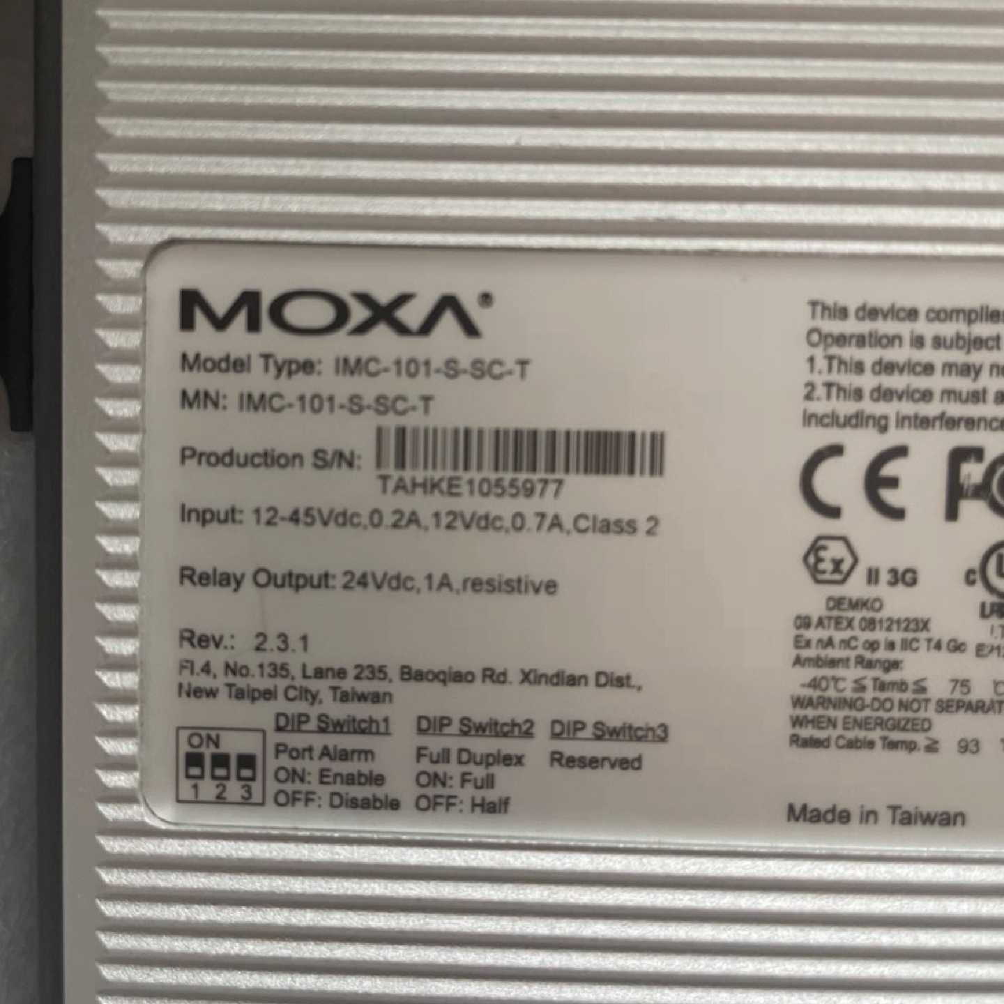 议价MOXA摩莎IMC-101-S-SC-T 工业级光电转换器全新现货