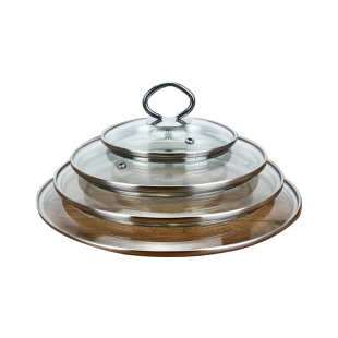 出口锅盖钢化玻璃奶锅蒸锅炒菜锅盖子耐高温带出气孔包邮12-32cm