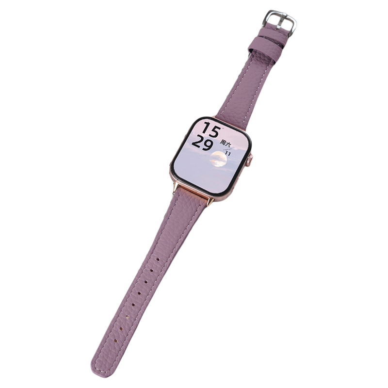 适用华为FIT4手表watchfit5pro荔枝纹真皮表带FIT3智能手环春夏4pro男女款FIT3代磁吸卡扣真皮质腕带链配件