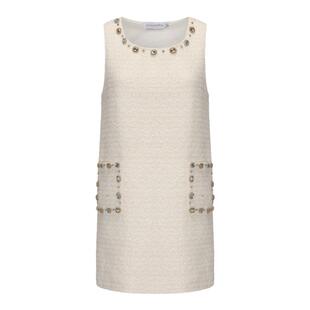 【吉娜同款】KINGWEN 秋季新款法式编织无袖连衣裙新年限定系列