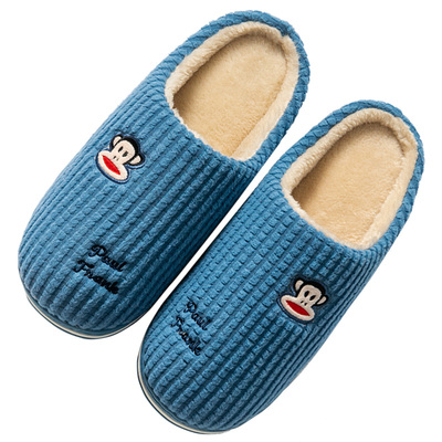 大嘴猴保暖防滑百搭情侣棉拖鞋