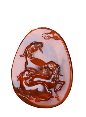 生肖属相羊三阳开泰凉山南红玛瑙