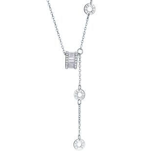 周六福小蛮腰项链女S925银圆环经典送闺蜜送女友情人节礼物