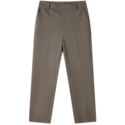 菲妮迪品牌休闲裤女冬季新款毛料西装裤老钱风穿搭复古直筒裤