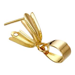 18K金扣头玉扣翡翠扣万能佛玉扣配件 玉坠夹扣瓜子扣项链吊坠扣子