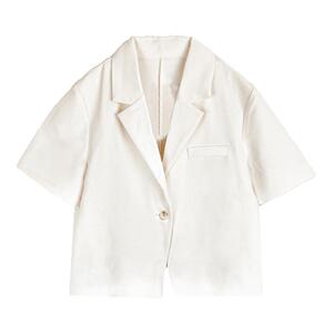 班尼路短袖西装女2024夏季新款薄款叠穿上衣气质高级感西服外套J