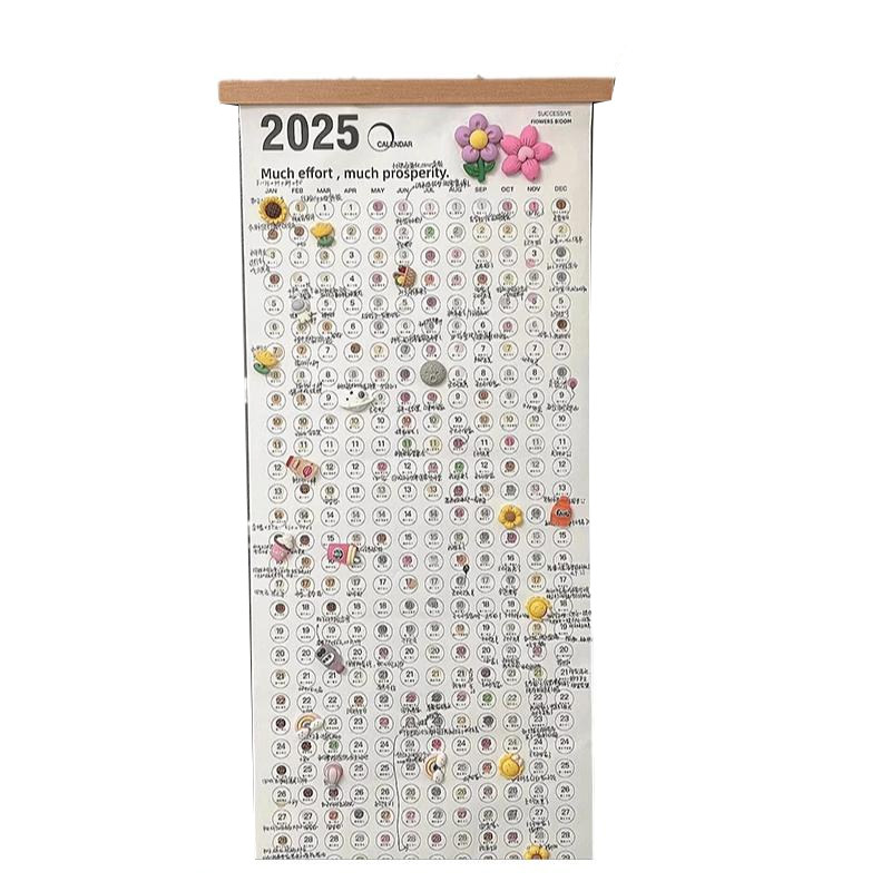 木质创意记事打卡日历一年一张倒计时学生台历计划表2026年新款卷轴挂历2027年历整单张挂墙打卡吵架日历家用