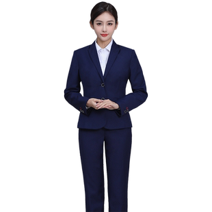 纯岚2023新款中国联通工作服女套装联通营业厅工装工服女长裤秋装